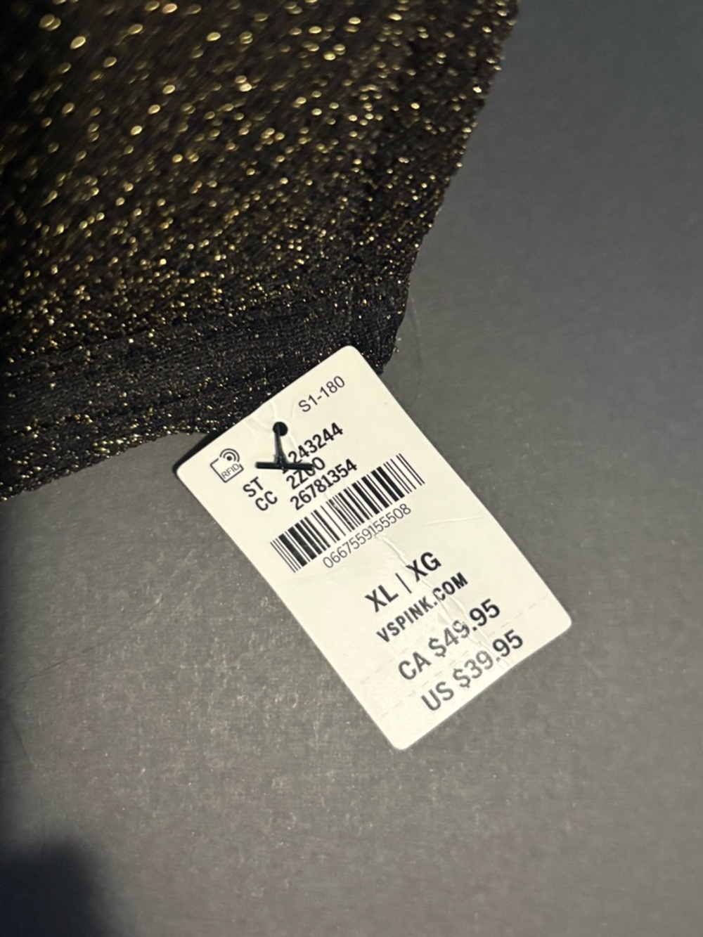 PINK Victoria's Secret Black Glitter Strapless Push-Up Bra - Picture 3 of 3
